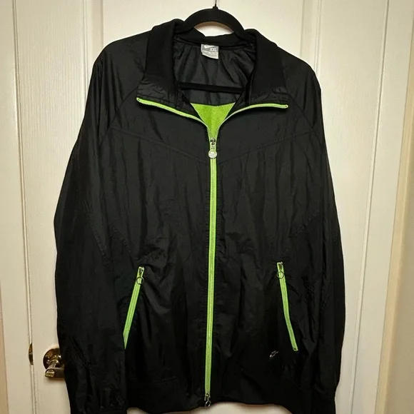 Nike Men's Zipper Closing Windbreaker Black Bomber Lightweight Jacket size XXL - Picture 1 of 6